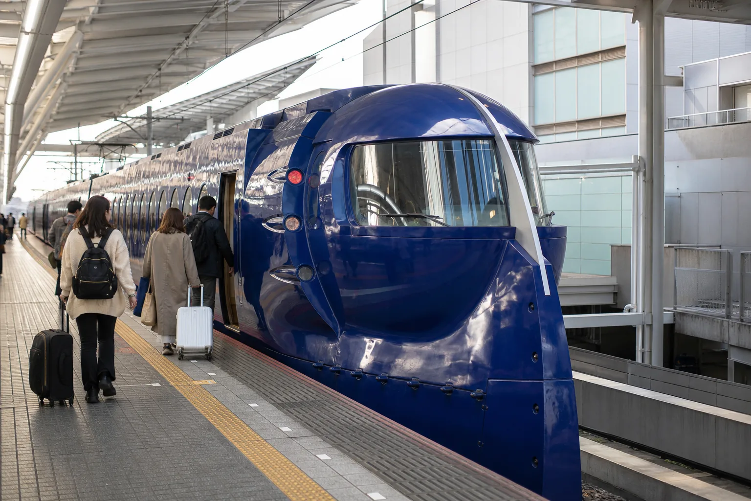 간사이공항 승강장에 정차한 난카이 라피트 특급 열차